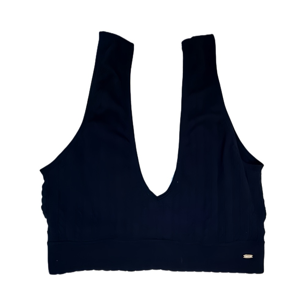 Capezio Seamless Wave Jacquard Bralettes. 2 Pack. Black / Tan. Size M - Picture 2 of 7